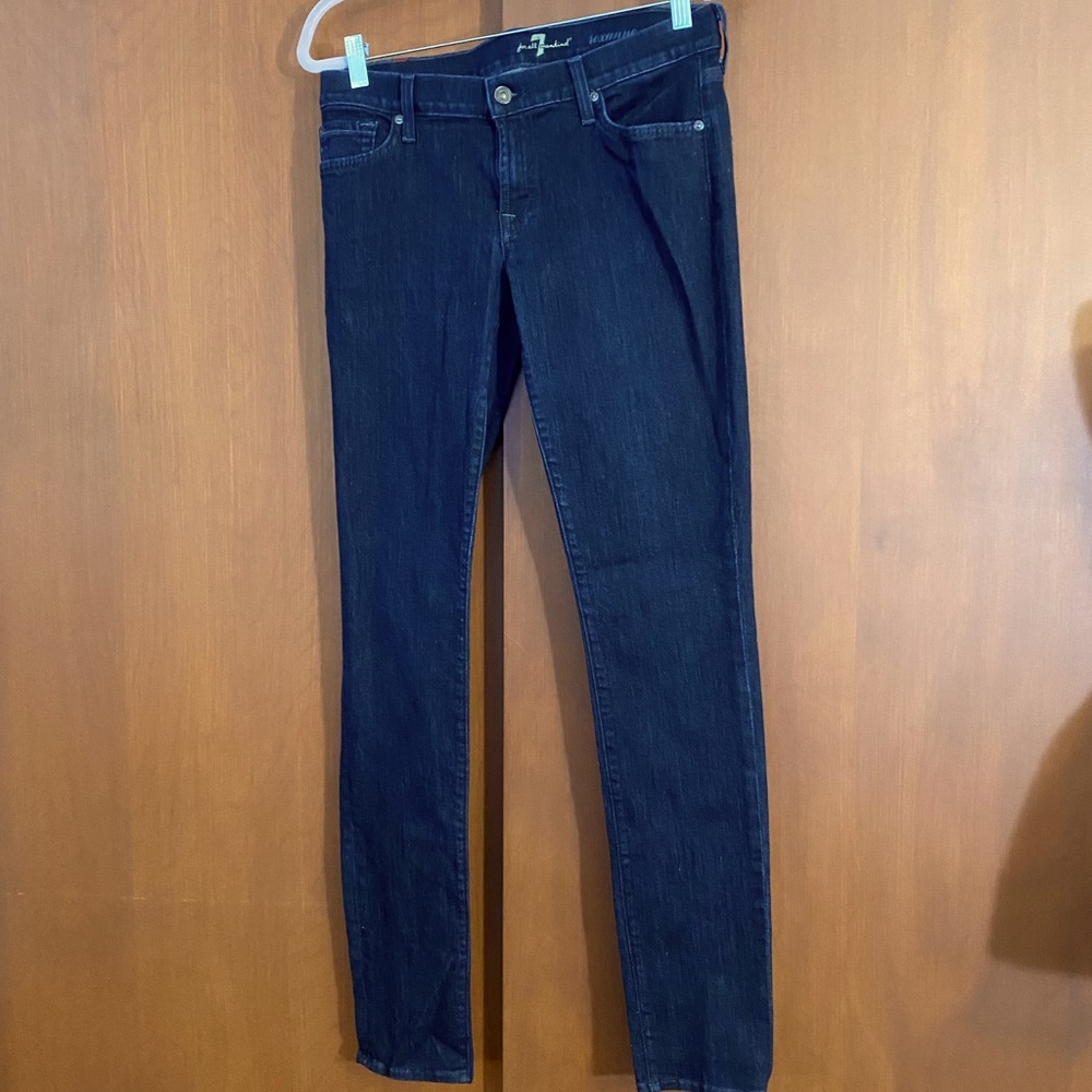 7 For All Mankind Dark Blue Skinny Jeans